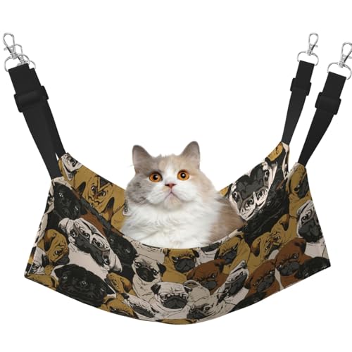 KAPPTYY Imagen De Mops Hängemattenbett mit verstellbaren Riemen und Metallhaken, doppelseitiges Bett KAPPTYY Imagen De Mops Hängemattenbett mit verstellbaren Riemen und Metallhaken, doppelseitiges Bett von KAPPTYY