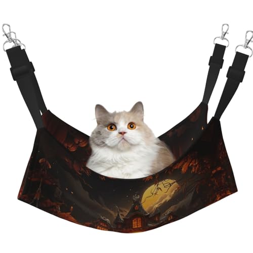 KAPPTYY Kürbis-Halloween-Hängemattenbett mit verstellbaren Riemen und Metallhaken, doppelseitiges Bett KAPPTYY Kürbis-Halloween-Hängemattenbett mit verstellbaren Riemen und Metallhaken, doppelseitiges Bett von KAPPTYY