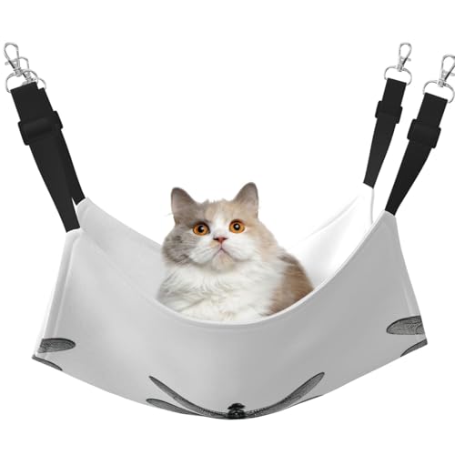 KAPPTYY Libelle Hängemattenbett für Haustiere, mit verstellbaren Riemen und Metallhaken, doppelseitiges Bett von KAPPTYY