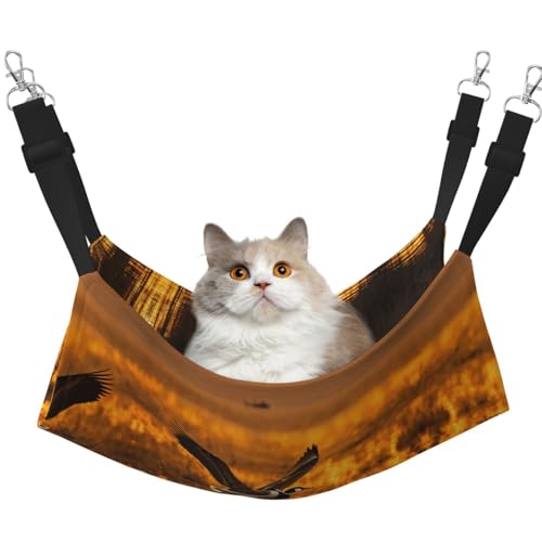 KAPPTYY Loon Nature Vogel-Hängemattenbett mit verstellbaren Riemen und Metallhaken, doppelseitiges Bett von KAPPTYY