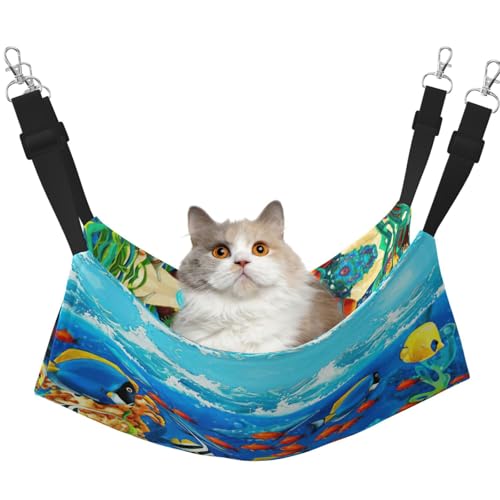KAPPTYY Ocean Tropical Fish Coral Undersea World Hängematte, Bett mit verstellbaren Riemen und Metallhaken, doppelseitiges Bett KAPPTYY Ocean Tropical Fish Coral Undersea World Hängematte, Bett mit verstellbaren Riemen und Metallhaken, doppelseitiges Bett von KAPPTYY