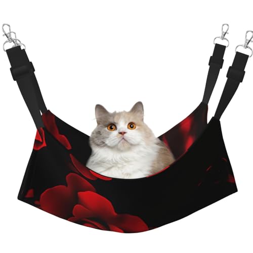 KAPPTYY Red Rose Hängematte, Bett mit verstellbaren Riemen und Metallhaken, doppelseitiges Bett KAPPTYY Red Rose Hängematte, Bett mit verstellbaren Riemen und Metallhaken, doppelseitiges Bett von KAPPTYY
