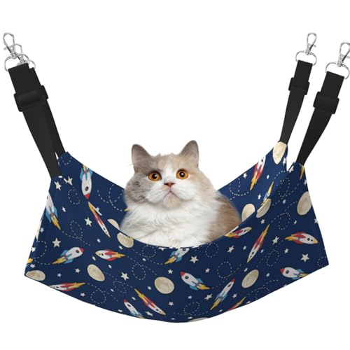 KAPPTYY Rocket In Space Hängematte, Bett mit verstellbaren Riemen und Metallhaken, doppelseitiges Bett von KAPPTYY