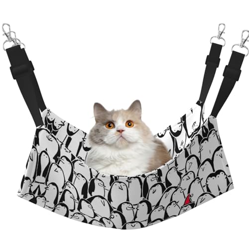 KAPPTYY Stilvolle Hängematte, Pinguine, mit verstellbaren Riemen und Metallhaken, doppelseitiges Bett von KAPPTYY