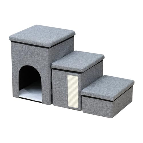 Haustierrampe mit 3 Ebenen, Leiter für Bett oder Sofa, kleine Körper, Haustiere und alte Hunde und Katzen, 3 Ebenen, Treppe, zusammenklappbar, für Katzen und Hunde Haustierrampe mit 3 Ebenen, Leiter für Bett oder Sofa, kleine Körper, Haustiere und alte Hunde und Katzen, 3 Ebenen, Treppe, zusammenklappbar, für Katzen und Hunde von KAQNTUD