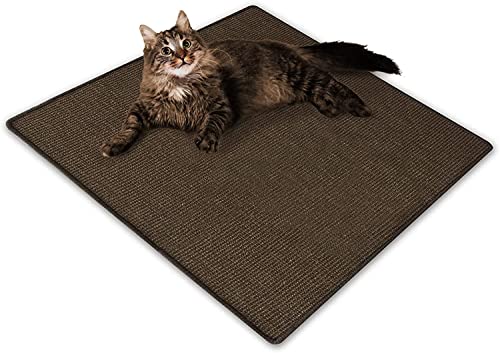 KARAT Sisal Fußmatte Teppich Vorleger Kratzteppich Katzenmöbel Kratzmatte Sisalmatte, widerstandsfähig & in vielen Farben und Größen erhältlich (100 x 200 cm, Dunkelbraun) von KARAT
