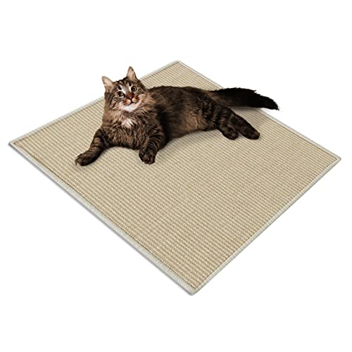 KARAT Sisal Fußmatte Teppich Vorleger Kratzteppich Katzenmöbel Kratzmatte Sisalmatte, widerstandsfähig & in vielen Farben und Größen erhältlich (100 x 200 cm, Elfenbein) von KARAT