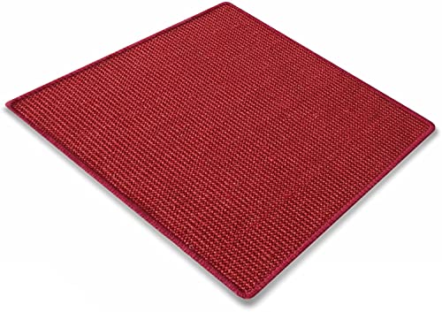 KARAT Sisal Fußmatte Teppich Vorleger Kratzteppich Katzenmöbel Kratzmatte Sisalmatte, widerstandsfähig & in vielen Farben und Größen erhältlich (140 x 200 cm, Rot) von KARAT