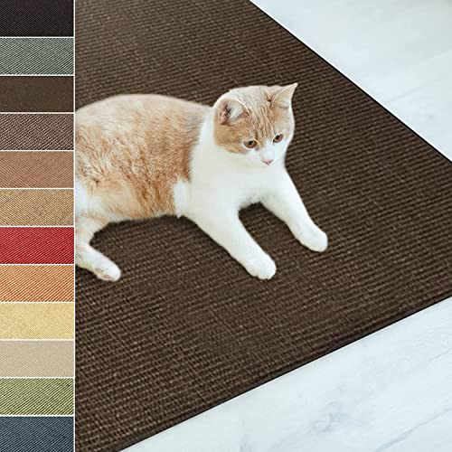 KARAT Sisal Fußmatte Teppich Vorleger Kratzteppich Katzenmöbel Kratzmatte Sisalmatte, widerstandsfähig & in vielen Farben und Größen erhältlich (40 x 60 cm, Dunkelbraun) von KARAT