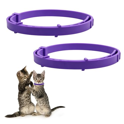 KARELLS Beruhigendes Halsband für Katzen, Pheromone und Baldrian, Lindert Angstzustände, Wasserdicht, Verstellbar, Lila von KARELLS
