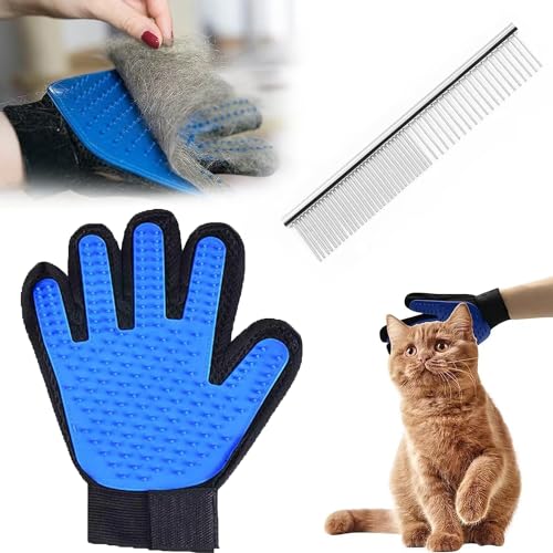 KARELLS Fellpflege Handschuh Katze Hund, Handschuh für Haustiere, Katzenhandschuh Fellpflege, Fellpflege Handschuh Katze, Katzenhandschuhe, Pflegehandschuh für Haustiere, Waschhandschuh für Katzen von KARELLS
