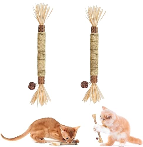 KARELLS Cat Chewing Toy, Katzen Sticks, 2 Stück Kausticks Set, Dental Kau-Sticks, Spielzeug für Katzen, Katzen Spielzeug, Katzenminze Spielzeug, Katzenminzen Sticks, Katzensticks Kausticks Set von KARELLS