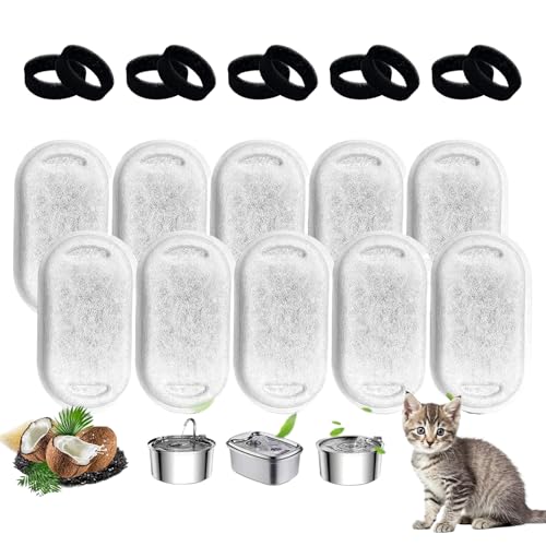 Katzenbrunnen Filter, Ersatzfilter für Trinkbrunnen, Kohlefilter und Schaumfilter, 10 Stück Ersatzfilter mit Aktivkohle Kohlefilter Trinkbrunnen Filter Haustierfilter für Katzen Wasserbrunne Katzenbrunnen Filter, Ersatzfilter für Trinkbrunnen, Kohlefilter und Schaumfilter, 10 Stück Ersatzfilter mit Aktivkohle Kohlefilter Trinkbrunnen Filter Haustierfilter für Katzen Wasserbrunne von KARELLS