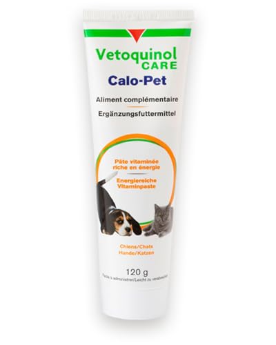 CALO-PET® Paste | Energiereiche Vitaminpaste zum Ausgleich von Vitamin- und Mineralstoffmangel | Für Hunde & Katzen | Ergänzungsfuttermittel bei erhöhtem Nährstoffbedarf | 120g Tube von Vetoquinol