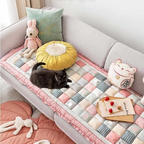 KARFRI Lustige Fuzzy Couchabdeckung, cremefarbene große Karierte quadratische Haustiermatte Bett Couchabdeckung, lustige Fuzzy Haustier Couchabdeckung, Garten Chic Baumwolle schützende Couchabdeckung KARFRI Lustige Fuzzy Couchabdeckung, cremefarbene große Karierte quadratische Haustiermatte Bett Couchabdeckung, lustige Fuzzy Haustier Couchabdeckung, Garten Chic Baumwolle schützende Couchabdeckung von KARFRI