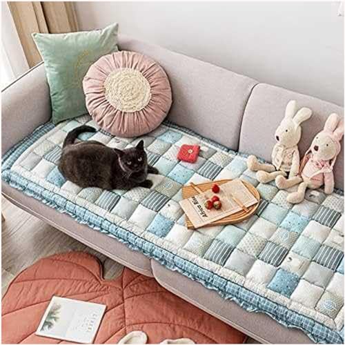 KARFRI Lustige Fuzzy Couchabdeckung, cremefarbene große Karierte quadratische Haustiermatte Bett Couchabdeckung, lustige Fuzzy Haustier Couchabdeckung, Garten Chic Baumwolle schützende Couchabdeckung KARFRI Lustige Fuzzy Couchabdeckung, cremefarbene große Karierte quadratische Haustiermatte Bett Couchabdeckung, lustige Fuzzy Haustier Couchabdeckung, Garten Chic Baumwolle schützende Couchabdeckung von KARFRI