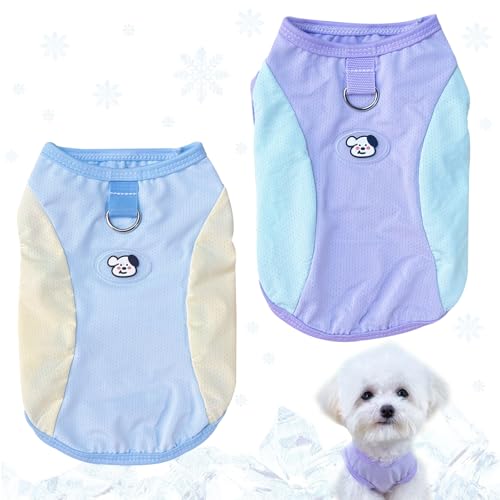 KASESSS 2 Stück Kühlweste Hund, Kühlweste für Hunde, Sonnenschutz Hund, Kühlendes Hunde-Outfit, Atmungsaktive UV-Schutz Shirt, Leichte Hundekühlweste für kleine bis mittelgroße Hundes, M Violett Blau KASESSS 2 Stück Kühlweste Hund, Kühlweste für Hunde, Sonnenschutz Hund, Kühlendes Hunde-Outfit, Atmungsaktive UV-Schutz Shirt, Leichte Hundekühlweste für kleine bis mittelgroße Hundes, M Violett Blau von KASESSS