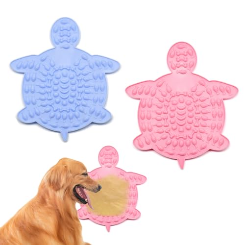 KASESSS 2 Stück Schleckmatte Hund und Katze, Silikon Leckmatte Hund BPA Frei, Weich Slow Feeder Hund und Katze mit Saugnapf in Schildkrötenform für Haustier Angst Relief und Langsam Füttern KASESSS 2 Stück Schleckmatte Hund und Katze, Silikon Leckmatte Hund BPA Frei, Weich Slow Feeder Hund und Katze mit Saugnapf in Schildkrötenform für Haustier Angst Relief und Langsam Füttern von KASESSS