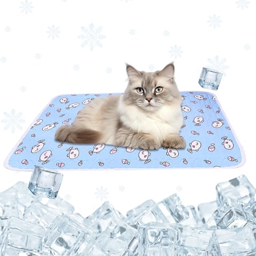 KASESSS Emulsion Kühlmatte Katze, 50x40cm KühLmatte für Katzens, Waschbares Katzen Kühlmatte, Kühldecke Katze für Hund Klein und Katzen für Sommer Zuhause Unterwegs oder im Auto, Blau KASESSS Emulsion Kühlmatte Katze, 50x40cm KühLmatte für Katzens, Waschbares Katzen Kühlmatte, Kühldecke Katze für Hund Klein und Katzen für Sommer Zuhause Unterwegs oder im Auto, Blau von KASESSS