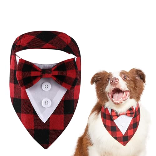 KASESSS 1 Stück Hunde Smoking Bandana, Formelles Rotes Halstuch Hund, Verstellbar Hundehalstuch, Rot Kariert Fliege für Hunde, Hundefliege Hundekostüm für Hund und Katzen Hochzeit Geburtstag KASESSS 1 Stück Hunde Smoking Bandana, Formelles Rotes Halstuch Hund, Verstellbar Hundehalstuch, Rot Kariert Fliege für Hunde, Hundefliege Hundekostüm für Hund und Katzen Hochzeit Geburtstag von KASESSS