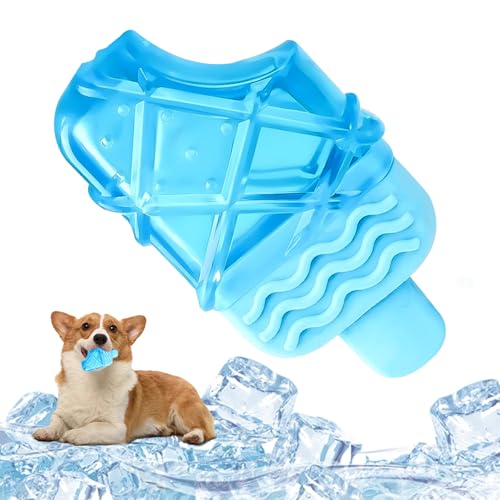 KASESSS Hundespielzeug, Kühlspielzeug im Sommer, Kauspielzeug Hund EIS am Stiel, Hunde Spielzeug Gefrierbar, Hunde Wasserspielzeug Gefrierbares Und Robustes für kleine mittelgroße Hundes, Blau von KASESSS