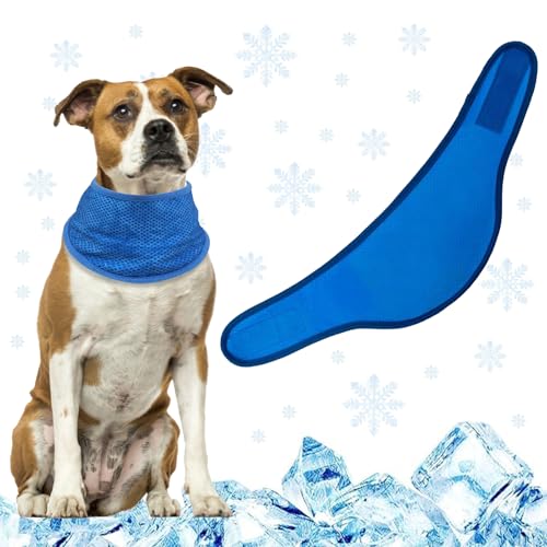KASESSS Kühlendes Halstuch Hund, Hundehalstuch, Hunde Halstücher Kühlend, Kühlhalsband für Hundes, Hundes Bandana im Sommer, Atmungsaktiv Kühlhalsband für Hund zum Sommerspaziergang und Spielen, L von KASESSS