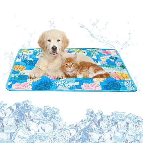 KASESSS Kühlmatte Hund, Selbstkühlende Kühlmatte für Hunde, Sommer Kühldecke Hund, Weich Bequem kühlmatte Katze, Kühldecke für Hunde 60x50CM, Hundekühlmatte für Zuhause Unterwegs oder im Auto, Blau KASESSS Kühlmatte Hund, Selbstkühlende Kühlmatte für Hunde, Sommer Kühldecke Hund, Weich Bequem kühlmatte Katze, Kühldecke für Hunde 60x50CM, Hundekühlmatte für Zuhause Unterwegs oder im Auto, Blau von KASESSS