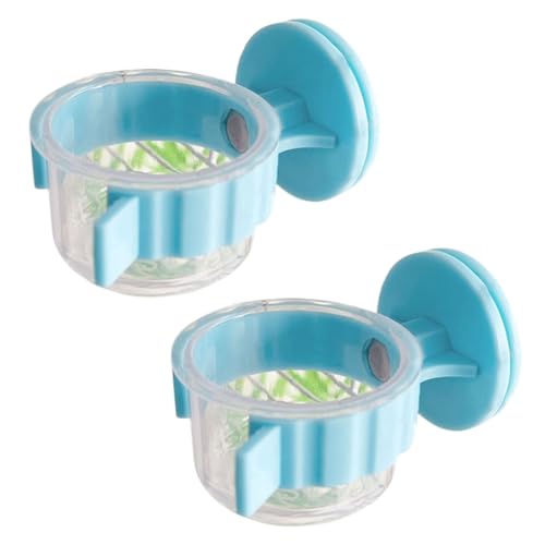 KASFDBMO Set mit 2 stabilen Vogelfutterschalen mit Clips, klare Wasserschalen für Nymphensittiche, Sittiche, Aras, Finken von KASFDBMO