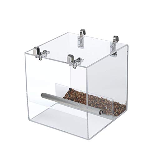 KASFDBMO Sittich-Futterstation mit Sitzstange, automatischer Futterspender, transparente Box für Käfig, schmutzabweisend, leicht zu befüllen KASFDBMO Sittich-Futterstation mit Sitzstange, automatischer Futterspender, transparente Box für Käfig, schmutzabweisend, leicht zu befüllen von KASFDBMO