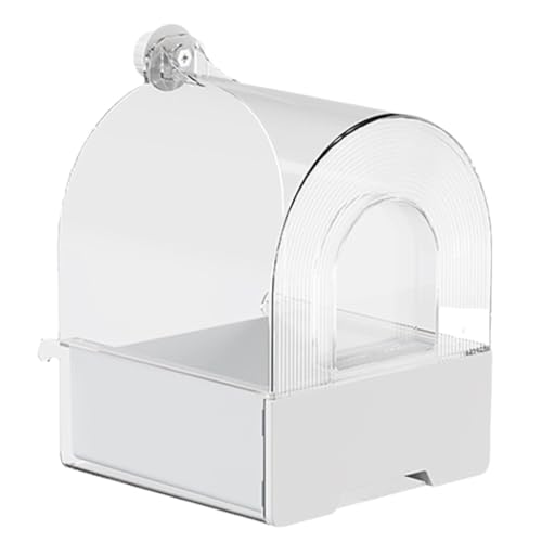 KASFDBMO Transparente Vogel-Wassertränke Duschbox Duschbox für Papageien, Sittiche, Nymphensittiche, Haustierkäfig, hängende Badewannenschale, Vogelwerkzeug von KASFDBMO