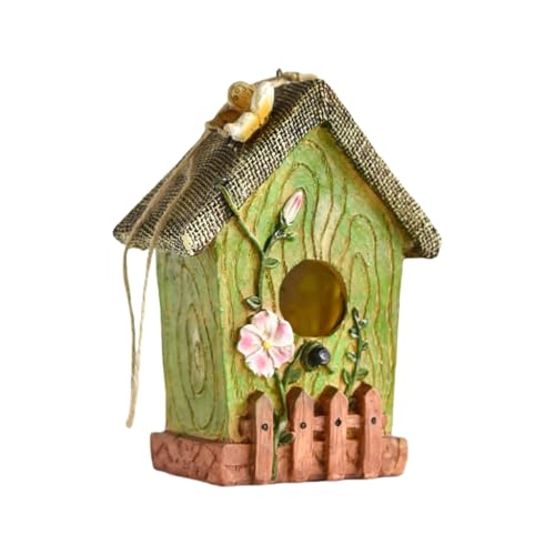 KASFDBMO Vogelnest Outdoor Nest Box Versteck für Vogel Handwerk Nest für Kolibri mit Unterschlupf bemaltes Haus von KASFDBMO