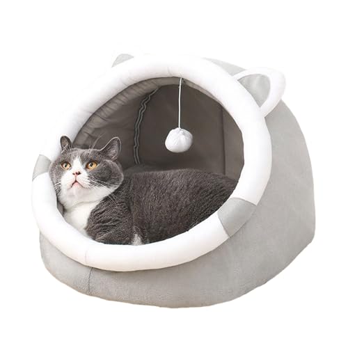 Plüsch-Katzenbett, halbgeschlossenes Haus, kleines Kätzchenbett, warmes Ruhebett für Haustiere, Katzen, kleine Hunde mit dickem Futter, entspannendes Bett für Haustiere Plüsch-Katzenbett, halbgeschlossenes Haus, kleines Kätzchenbett, warmes Ruhebett für Haustiere, Katzen, kleine Hunde mit dickem Futter, entspannendes Bett für Haustiere von KASFDBMO