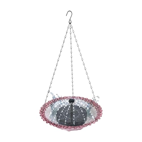 KASNLSAC Einfach zu bedienende Solarwasserpumpe angetrieben Bad Solaranbetriebener Brunnen Multifunktionales Becken für Feeder Drinking Terrasse Garten Yard Violett von KASNLSAC