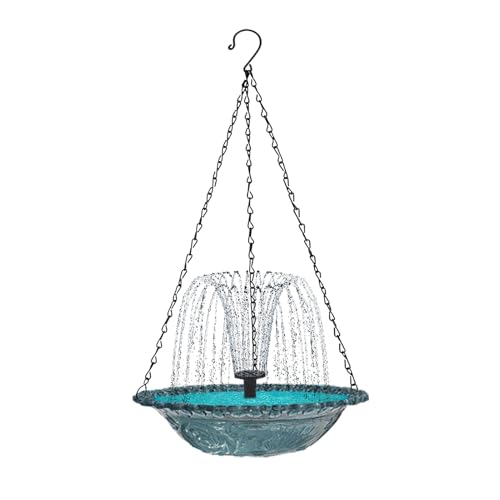 KASNLSAC Hängende Vögel Esserschale mit poliertem Oberflächenvogelbad Brunnenkette Solarpumpe Outdoor Garten Hummiingbird Feeder Einfacher Bath Bowl Deep Mitte installieren Grau von KASNLSAC