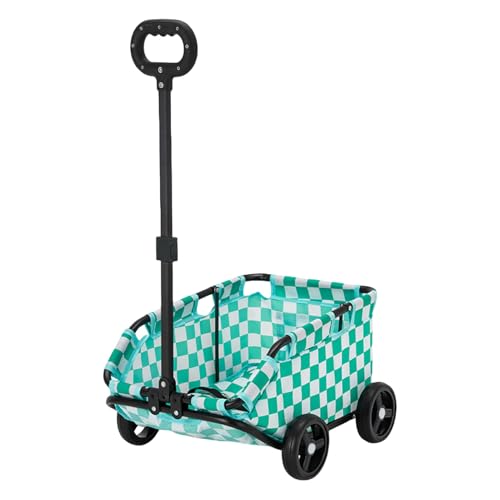 KASNLSAC Hunde Kinderwagen 4 Räder, Klappbare Houndewagen, Haustier Kinder Wogen für das Reisen Gehen, ähm KLEINE Hunde Katzen Zu Spieler Grun von KASNLSAC