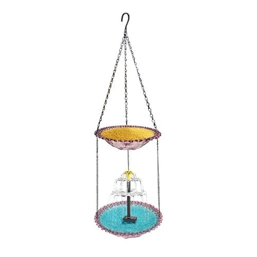 KASNLSAC Hygienische Feeder, die für Bäume hängen. Hier ist EIN Produkttitel-Auflistung Badschale 2-in-1 Garten Birdbat Wassersamen Doppelschicht-Fütterungsplatte Violett von KASNLSAC
