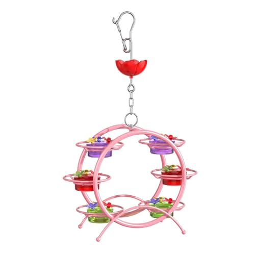 KASNLSAC Lecksoßer Hummingbird Feeder Top Fill Outdoor Hanging mit 6 Gläser 18 Ameisen-Proof-Fütterungsanschlüsse Design einfach zu reinigen Demontage Charming Garden Rosa von KASNLSAC