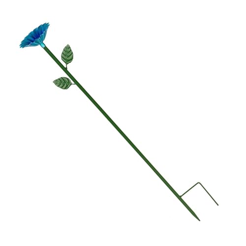 KASNLSAC Metall Bienengarten Stake Dekorative Tassen Ornament Gieselstation Blumenform rostresistente Outdoor-Dekor Wetterfeste Hofkunst für Bienen Schmetterlinge Blau von KASNLSAC