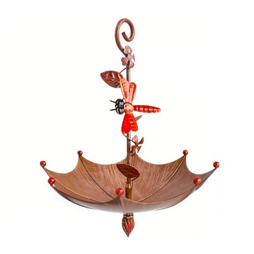 KASNLSAC Multifunktionale Vögel Feeder hängen für draußen wetterfeste Regenschirmschale mit Libellenfly/Schmetterling/Honigbiendesign Wildbad Garten Libelle von KASNLSAC