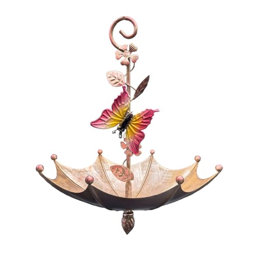 KASNLSAC Multifunktionale Vögel Feeder hängen für draußen wetterfeste Regenschirmschale mit Libellenfly/Schmetterling/Honigbiendesign Wildbad Garten Schmetterling von KASNLSAC
