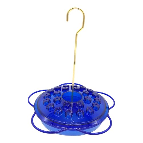 KASNLSAC Wetterresistente Vögel Feeder Hummingbird für Außenhänge langlebiger Kunststoff Wild mit 24 Fütterungshäfen Barch Blumenförmiger Garten Dekor Brunnen Blau von KASNLSAC