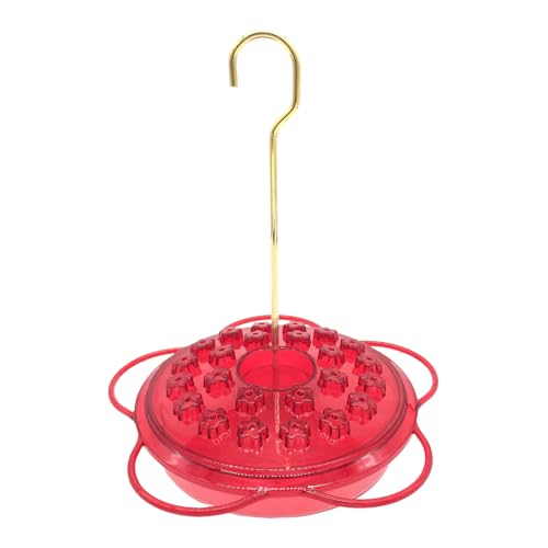 KASNLSAC Wetterresistente Vögel Feeder Hummingbird für Außenhänge langlebiger Kunststoff Wild mit 24 Fütterungshäfen Barch Blumenförmiger Garten Dekor Brunnen Rot von KASNLSAC