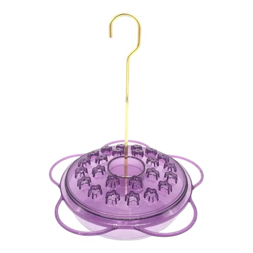 KASNLSAC Wetterresistente Vögel Feeder Hummingbird für Außenhänge langlebiger Kunststoff Wild mit 24 Fütterungshäfen Barch Blumenförmiger Garten Dekor Brunnen Violett von KASNLSAC