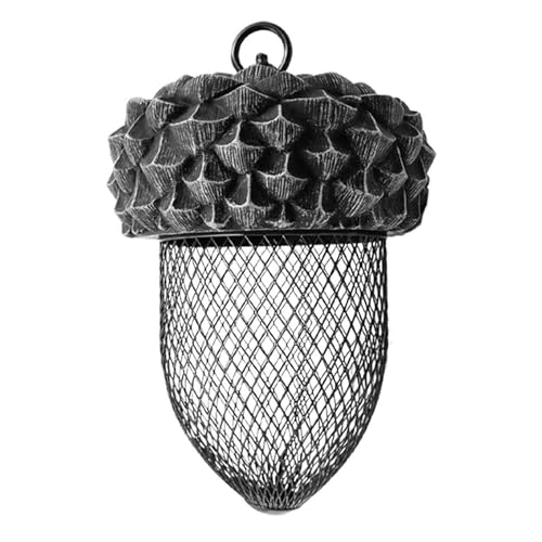 KASNLSAC Wetterresistente Vogelhändler Nussform Metall Hanging Mesh Food Spenser für Gartenportendesign Dauerhafter Kapazität attraktiver Stallsonne Schwarz von KASNLSAC