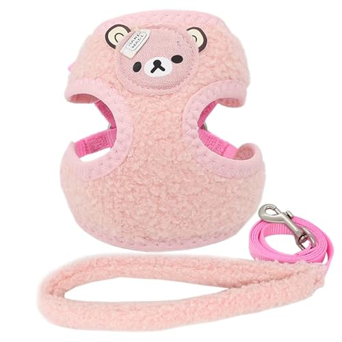 Haustierzubehör Atmungsaktives Hundekabelbaum Leine Weste einstellbares Netzkabelbaum for kleine mittelgroße Hunde Katzenweste (Color : Pink, Size : S-1.0cm) von KASUK