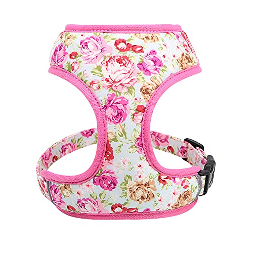 Haustierzubehör Gedrucktes Hundekabelbaum Leine Set Sod Weichgitter Haustier Welpe Katzenkabelbleisblei for kleine mittelgroße Hunde Katzen (Color : Pink, Size : B) von KASUK