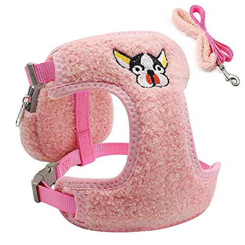 Haustierzubehör Niedliche Haustierhundkabelbaum Lesah Set kein Pull Mesh Catgabeless Weste for kleine mittelgroße Hunde verstellbar (Color : Pink, Size : B) von KASUK