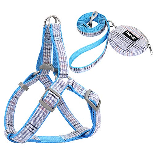 Haustierzubehör Niedliche Hundekabelbaum verstellbare Nylon -Haustierpapler -Kabelbaumweste Leine Set for kleine mittelgroße Hunde Katzen (Color : Blue, Size : B) von KASUK