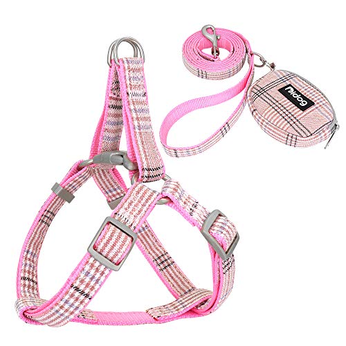 Haustierzubehör Niedliche Hundekabelbaum verstellbare Nylon -Haustierpapler -Kabelbaumweste Leine Set for kleine mittelgroße Hunde Katzen (Color : Pink, Size : B) von KASUK