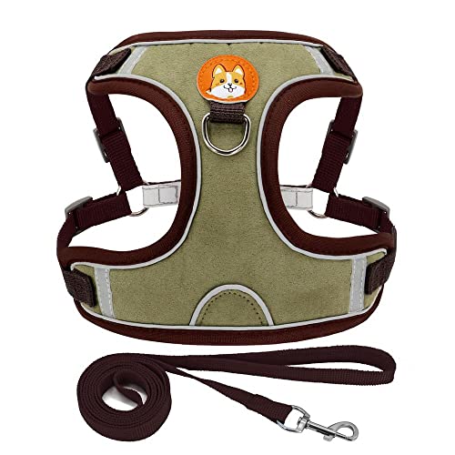 Haustierzubehör Soft Pet Cat Kätzchen Kabelbaum Leine Set einstellbare reflektierende Welpe Katzengurte Weste Walking Leinen Blei (Color : Brown, Size : A) von KASUK